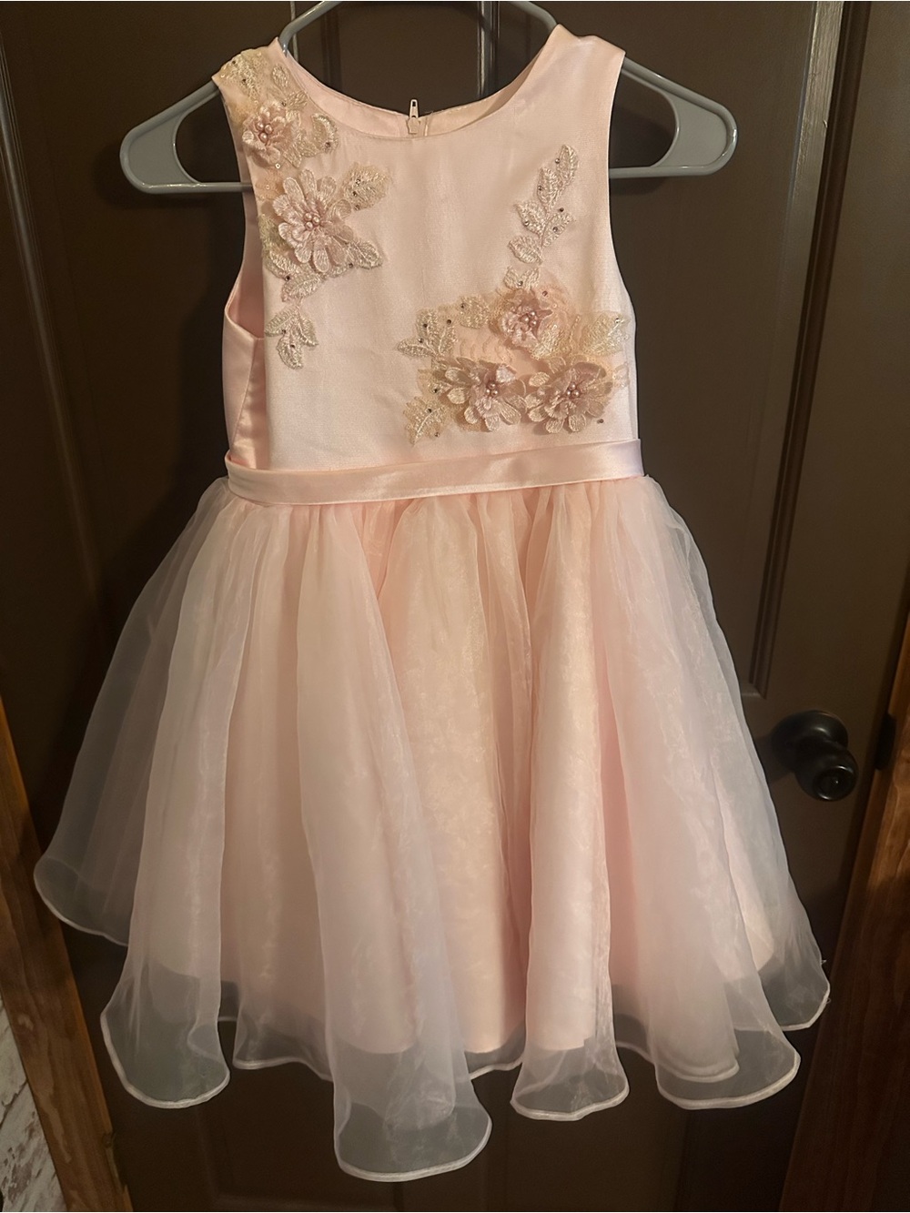 Girls Pink Embellished Tulle Party Dress